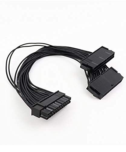  [AUSTRALIA] - 1ft Dual PSU Power Supply 24-Pin Adapter Cable for ATX Motherboard