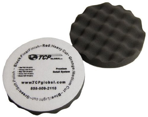  [AUSTRALIA] - TCP Global Complete 3 Pad Buffing and Polishing Kit with 3-8" Waffle Foam Grip Pads and a 5/8" Threaded Polisher Grip Backing Plate