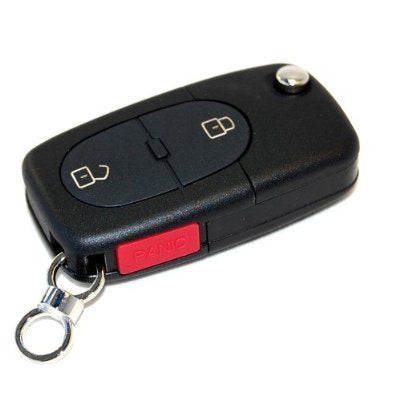  [AUSTRALIA] - HQRP 3 Buttons Key Fob Works with Audi A4 2001 2002 2003 2004 01 02 03 04 Folding Flip Shell Remote Case Plus HQRP Coaster