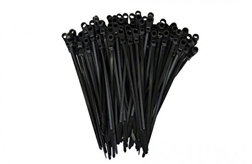  [AUSTRALIA] - South Main Hardware 888020 15-in, 100-Pack, Screw Mount 120-lb, Speciality Cable Tie, Black UV, 100 Piece