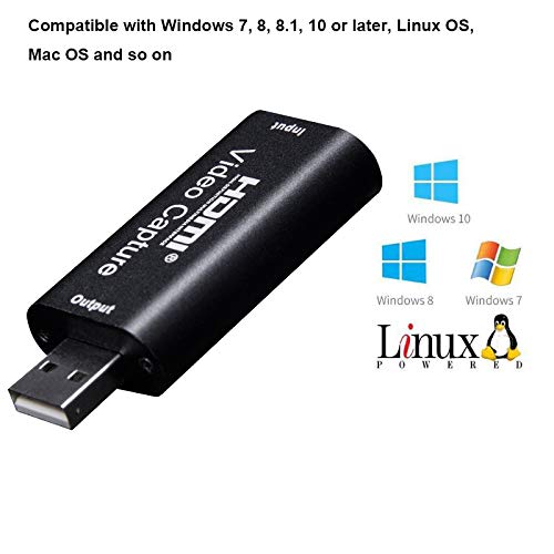  [AUSTRALIA] - Audio Video Capture Cards ,1080p30hz HDMI to USB 2.0 Capture Recording Box Compatible with Windows Linux Mac OS System YouTube OBS VLC Amcap for PS4/ Xbox/DSLR