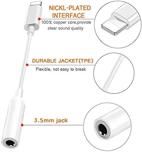  [AUSTRALIA] - [Apple MFi Certified] 3 Pack Lightning to 3.5 mm Headphone Jack Adapter, iPhone to 3.5mm Audio Aux Jack Adapter Dongle Cable Converter Headphone Adapter for iPhone 13 13 Pro 12 11 XR XS X 8 7 iPad