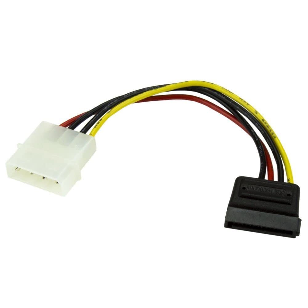  [AUSTRALIA] - StarTech.com 6in 4 Pin LP4 to SATA Power Cable Adapter - LP4 to SATA - 6in LP4 to SATA Cable - 4 pin to SATA Power Straight