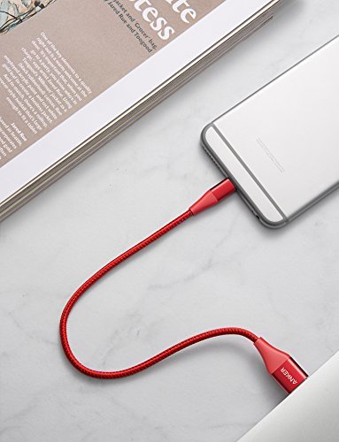  [AUSTRALIA] - Anker Powerline+ II Lightning Cable (1ft), MFi Certified for Flawless Compatibility with iPhone 11 / XS/XS Max/XR/X / 8/8 Plus / 7/7 Plus / 6/6 Plus / 5 / 5S and More(Red) 1ft Red