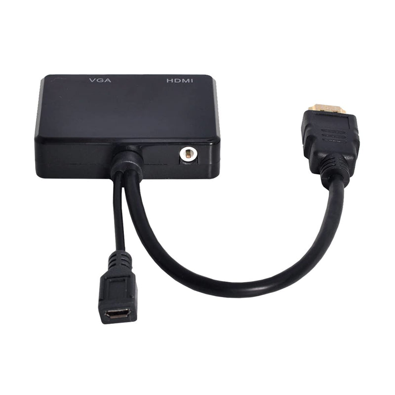  [AUSTRALIA] - Cablecc HDMI to VGA & HDMI Female Splitter with Audio Video Cable Converter Adapter For HDTV PC Monitor