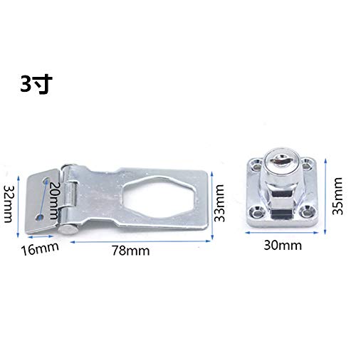  [AUSTRALIA] - 2 Packs Keyed Hasp Locks Twist Knob Keyed Locking Hasp for Small Doors, Cabinets and More,Stainless Steel Steel, Chrome Plated Hasp Lock Catch Latch Safety Lock (3Inch with Lock) 3Inch with Lock White