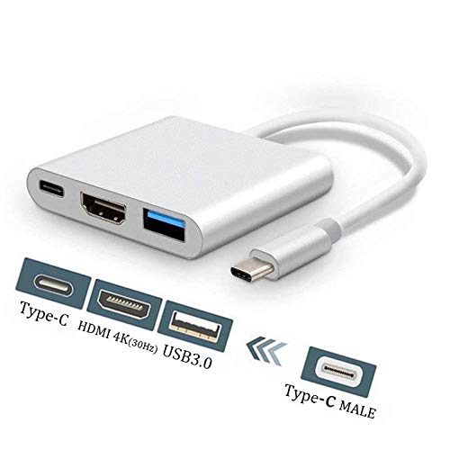  [AUSTRALIA] - WISYIFIL USB C to HDMI Adapter,USB 3.1Type-C Converter to HDMI 4K+USB 3.0+USB-C Charging Port 3 in 1 Hub,USB-C Digital AV Multiport Adapter for MacBook Pro/iPad Pro/Switch/S8+/S9+/Projector/Monitor