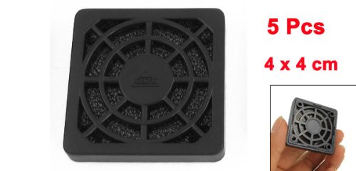  [AUSTRALIA] - uxcell 5 Pcs Computer Desktop Dust Proof Plastic Washable 4cm Fan Shield Filter Black