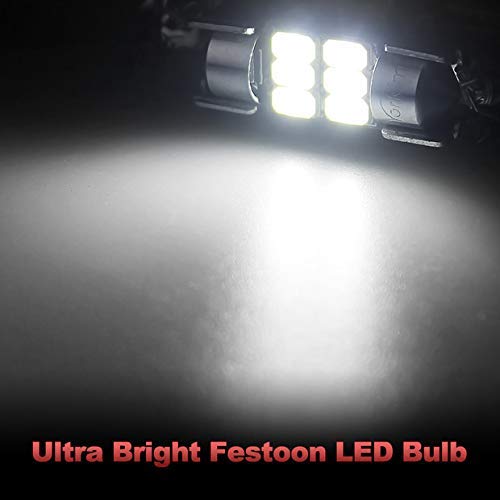 Yorkim DE3022 led bulb Super Bright DE3175 Festoon LED Bulbs White, Error Free Canbus 6-SMD 5730 Chipsets, DE3021 LED Interior Car Lights 31mm LED Bulbs for dome map light - Pack of 4 - LeoForward Australia