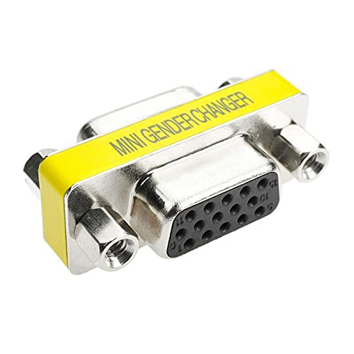  [AUSTRALIA] - LuoQiuFa 2-Pack VGA SVGA HD15 Female to Female Mini Gender Changer Coupler Cable Adapter