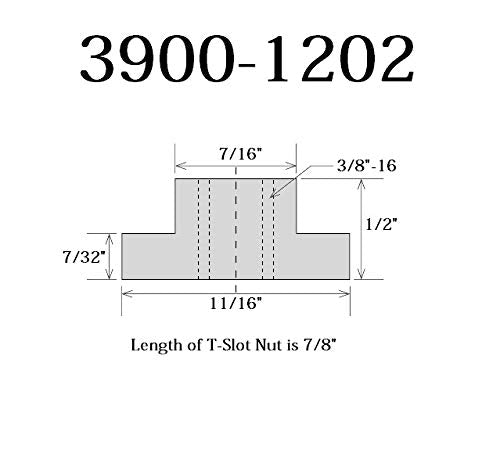  [AUSTRALIA] - HHIP 7/16"3/8-16 T-Slot Nut (3900-1202) 7/16" T-Slot 3/8"-16 Thread