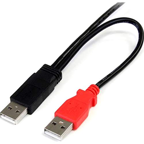  [AUSTRALIA] - StarTech.com 1 ft USB Y Cable for External Hard Drive - Dual USB A to Micro B (USB2HAUBY1) 1 ft / 30cm