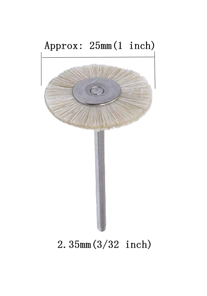  [AUSTRALIA] - Luo ke 15 Pcs White Mini Wire Brush Wheel Nylon Bristle Polishing Wheel 3mm Shank for Dremel (T Shape)