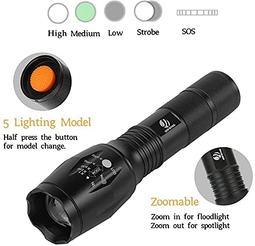  [AUSTRALIA] - Tactical Flashlight - YIFENG Led Flashlight High Lumens S1000 - XML T6 Upgraded Flash Light Ultra Bright with Zoomable 5 Modes, Camping Accessories for Outdoor Emergency Gear (2 Pack) 2 Pack