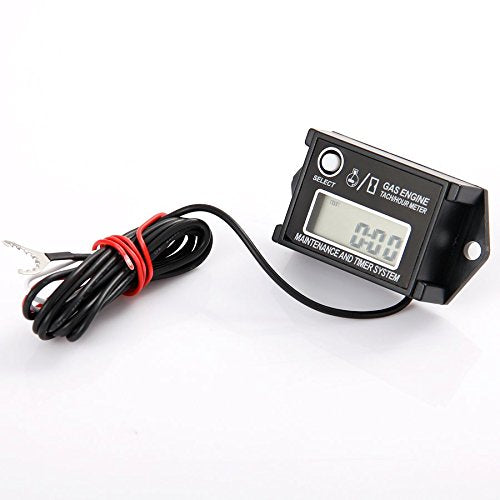  [AUSTRALIA] - Runleader HM026A Self Powered Engine Digital Maintenance Tachometer Hour Meter for Lawn Mower Generator Dirtbike Motorcycle Outboard Marine Paramotors Snowmobile and Chainsaws