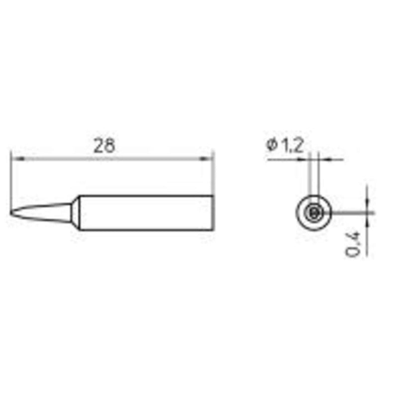  [AUSTRALIA] - Weller 0054486099 XNT K SOLDERING TIP 1.2MM, Black