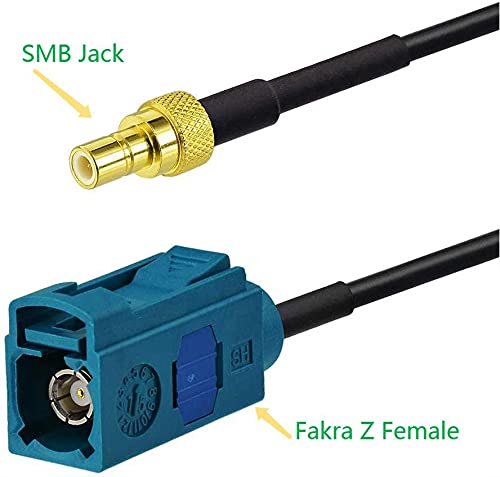 Bingfu Vehicle Car Satellite Radio Antenna Adapter Cable,15cm 6 inch Fakra Z Female to SMB Jack Coaxial Pigtail Cable Compatible with Car Truck SUV Sirius XM Satellite Radio Stereo Receiver Tuner SMB Jack to Fakra Z Female - LeoForward Australia