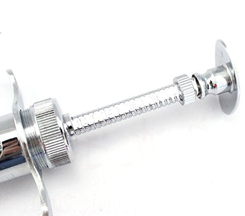 EatingBiting 10ml Reusable Stainless Steel Hypodermic Veterinary Animal Syringe Glass for Lab/Stainless Steel/Simple Structure/with Locking Screws Simple Operation - LeoForward Australia