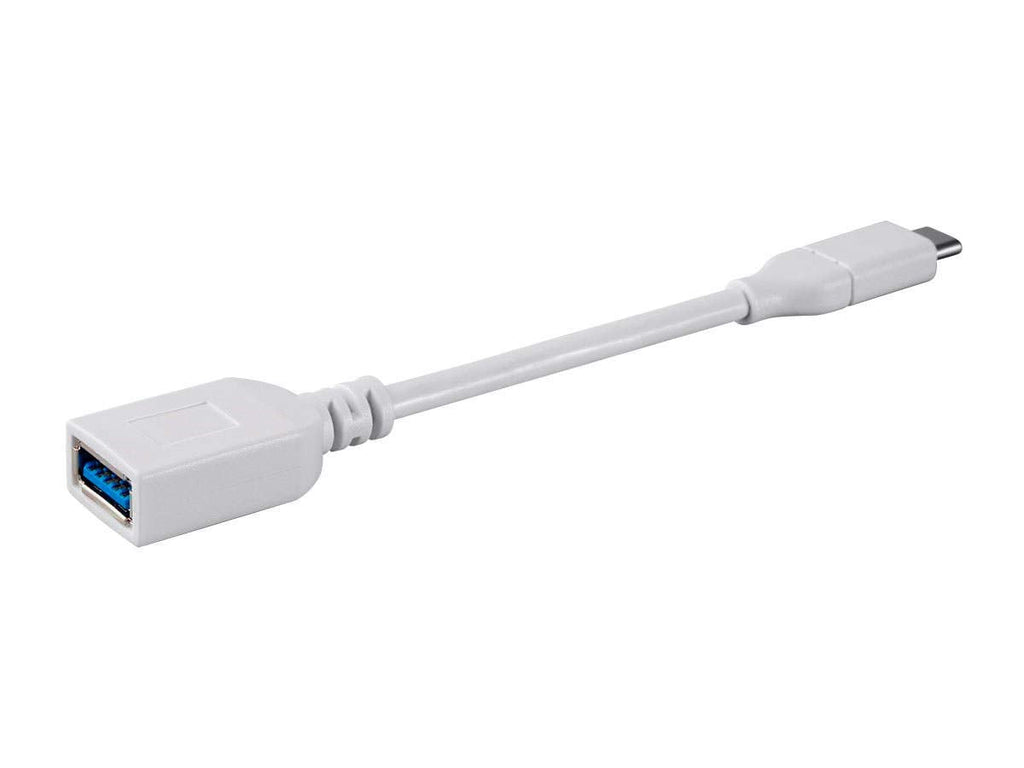  [AUSTRALIA] - Monoprice USB & Lightning Cable - 0.15 Meter - White | 3.1 USB-C to USB-A Female Gen 1, 3A, 5 Gbps, use with Samsung Galaxy S9 S8 Note 8, Pixel, LG V30 G6 G5 - Select Series