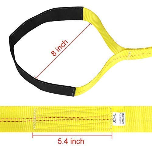  [AUSTRALIA] - Lift Sling Straps, JCHL 6.5'X2" Heavy Duty Flat Eye Lift Sling 13,000 lbs Capacity Lifting Straps Nylon Tree Saver Recovery Strap Web Sling Winch Strap 2-Pack