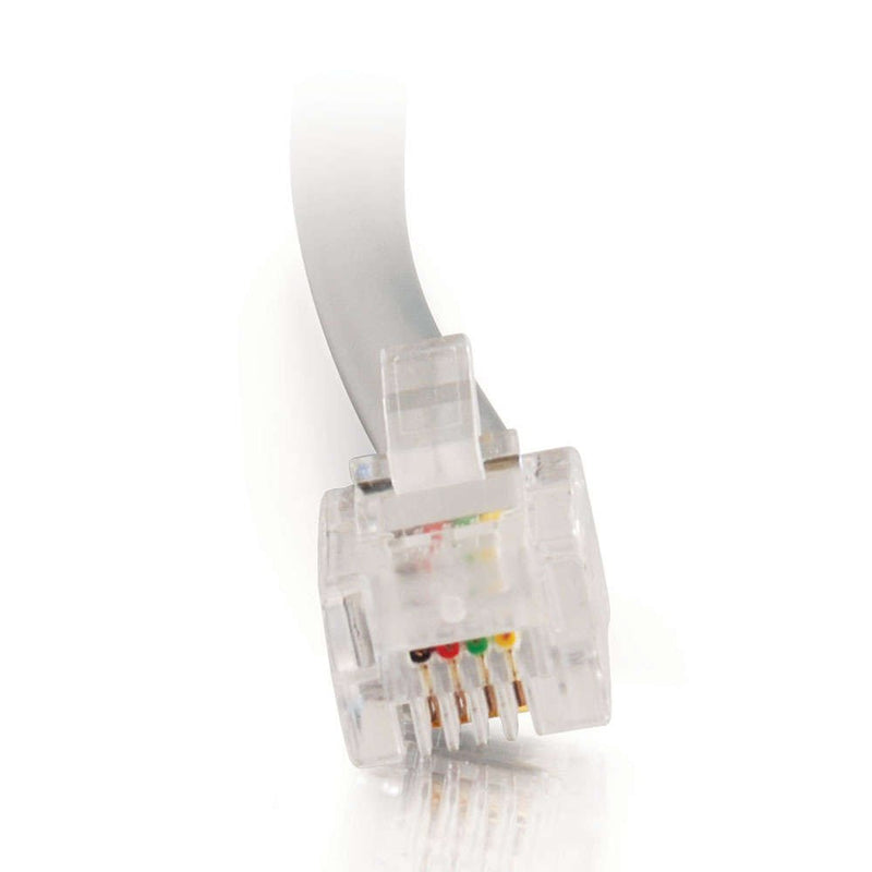 C2G RJ11 Modular Telephone Cable, Silver (7 Feet, 2.13 Meters) - 02970 7 Feet RJ11 MOD Telephone - LeoForward Australia