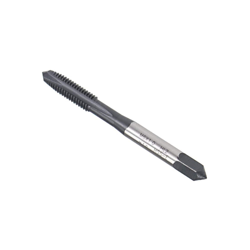  [AUSTRALIA] - uxcell M6 x 1.0 Spiral Point Threading Tap, H2 Tolerance High Speed Steel TICN Coated, Round Shank with Square End, 2pcs