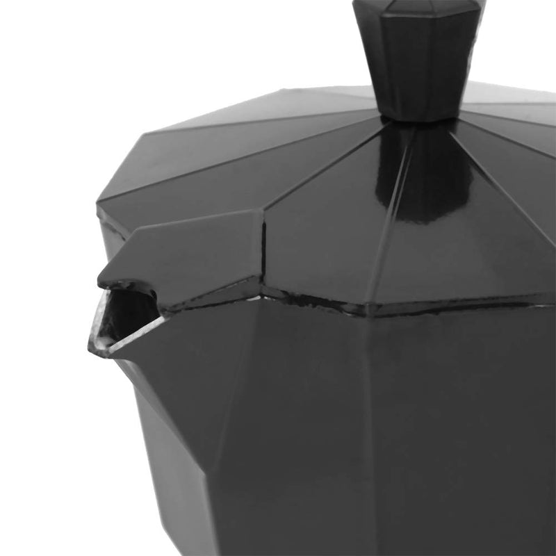  [AUSTRALIA] - Stovetop Espresso Maker, Classic Stovetop Espresso Maker 6‑Cup Capacity Aluminum Coffee Machine Moka Pot for Office Home Use Moka Maker for Gas or Electric Stove Top(Black) Black