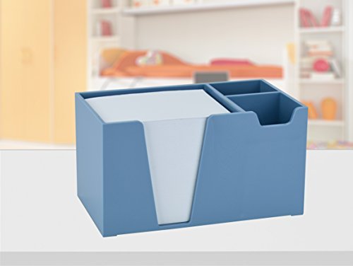 Acrimet Desktop Organizer Pencil Paper Clip Caddy Holder (Plastic) (with Paper) (Solid Blue Color) - LeoForward Australia