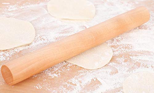  [AUSTRALIA] - VNDEFUL 2PCS Solid Wood Rolling Pin Kitchen Baking Tool and Dough Stick Hand Rolling Pin Dumpling Wrappers