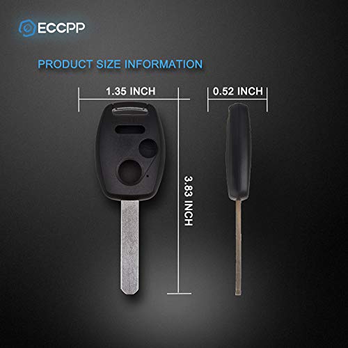 ECCPP Replacement fit for Uncut Keyless Entry Remote Control Car Key Fob Shell Case Honda Accord/CR-V/Pilot/Civic/Fit OUCG8D-380H-A (Pack of 2) - LeoForward Australia