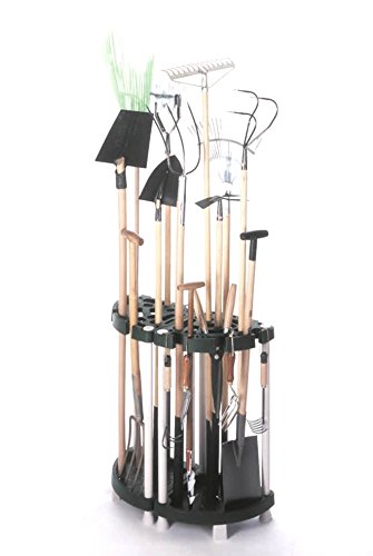  [AUSTRALIA] - Variable device holder made of robust plastic in black/gray. Divisible as a corner or wall solution. For many devices, such as brooms, rakes and much more. Dimensions: 73 x 37.5 x 77.5 cm