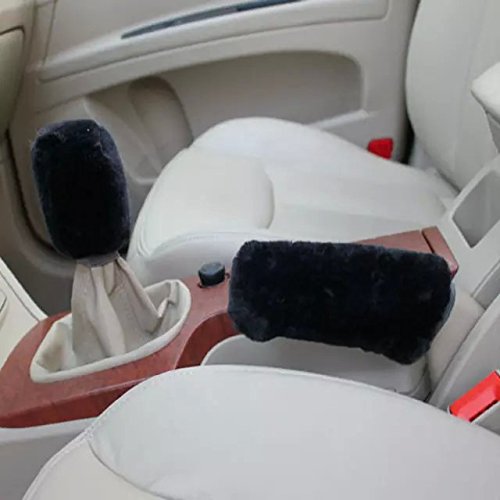  [AUSTRALIA] - Goliton? Black Plush Auto Car Handbrake Cover Sleeve Gear Sets Automotive Car Gear Suit