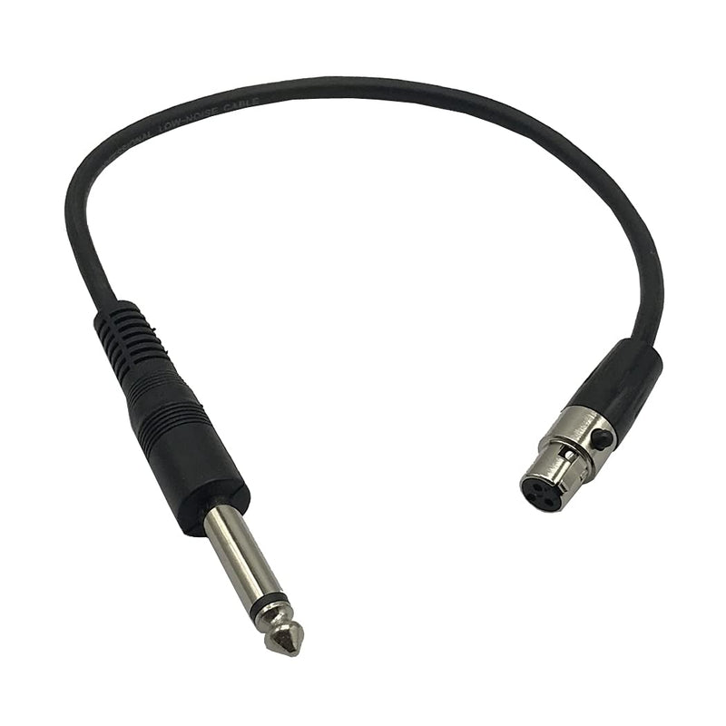  [AUSTRALIA] - MMNNE 1FT 6.3mm 1/4inch Male Plug to Mini XLR-Female 3-Pin Cable Connector (Black 1FT) Black 1FT