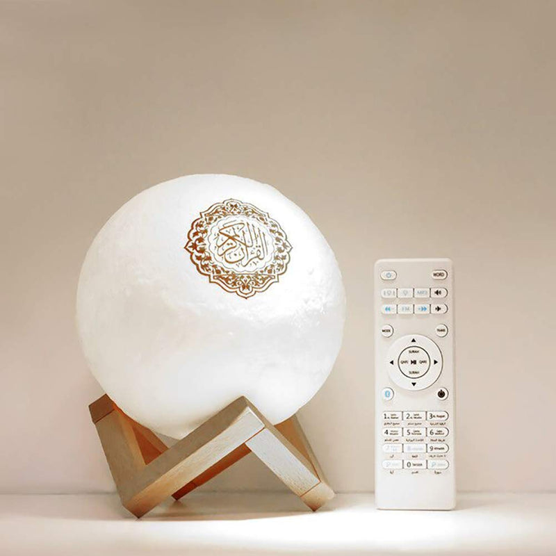 3D Moon Quran Speaker Light, Portable Quran Speaker APP Control Remote Small Moon Light Night Light with Bluetooth Eid Mubarak hajj Gifts - LeoForward Australia
