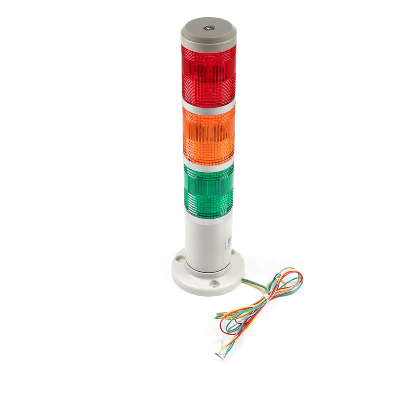  [AUSTRALIA] - Aicosineg Tower Stack Light for Industrial Factory Workshop Safety Signal Warning Lamp 3 Tiers Red Green Yellow Lights without Sound Buzzer 24V 3W 1Pcs