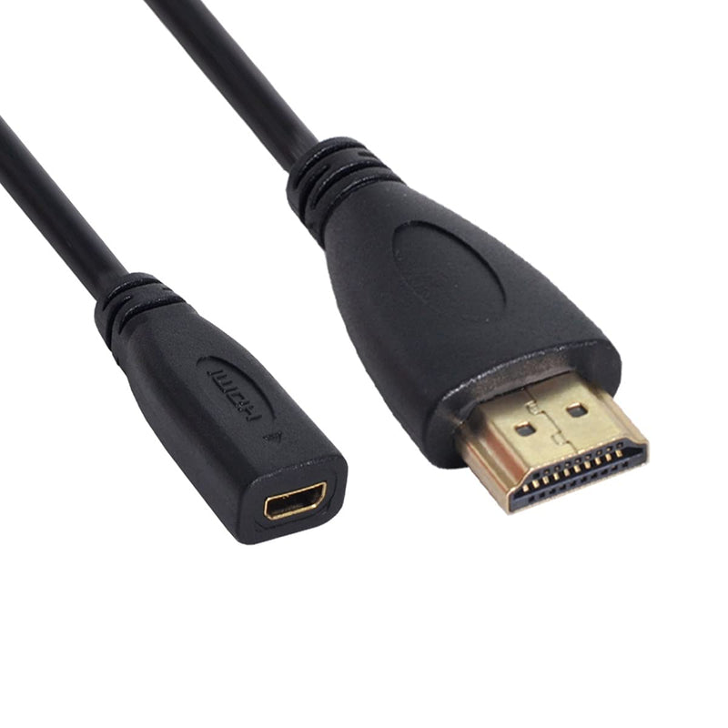  [AUSTRALIA] - Cablecc 20cm Micro HDMI Socket Female to HDMI Male Adapter Cable for Tablet & Cell Phone