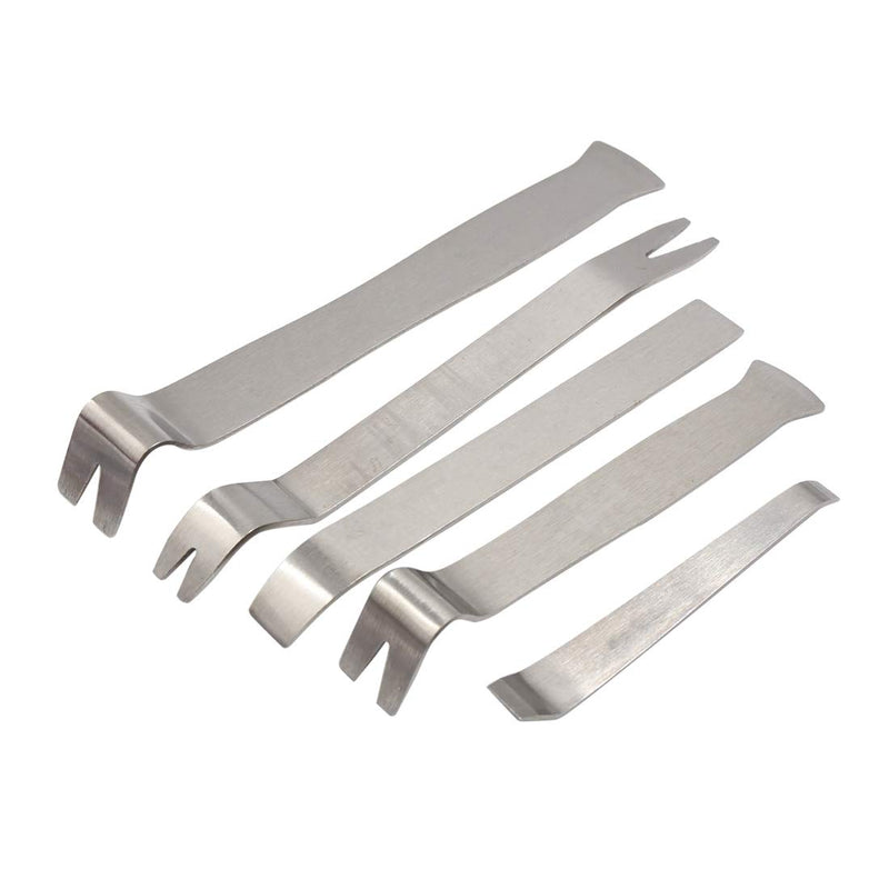  [AUSTRALIA] - uxcell Silver Tone Metal Car Door Clip Panel Audio Stereo Dismantle Pry Tool Set Universal