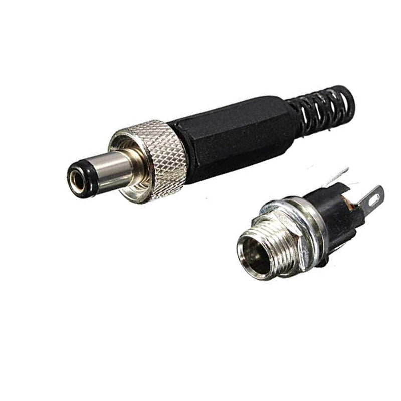  [AUSTRALIA] - 3 Sets 5.5mm x 2.1mm Male DC Power Plug Connector & Screw Lock Female Panel Socket Mount Adapter 5.5mmX2.1mm