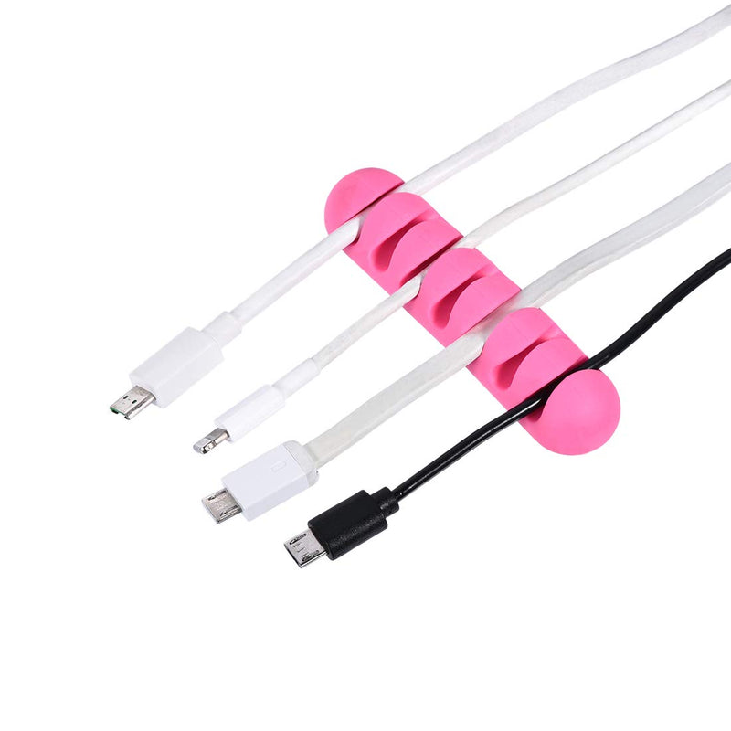  [AUSTRALIA] - uxcell 6Pcs Cable Organizer Pink Cable Ties Electronics Computer Mouse Charging USB Cable Holder Self Adhesive Cord Holders