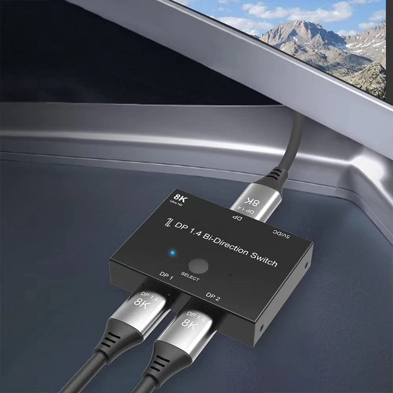  [AUSTRALIA] - CY DisplayPort Switch 8K DisplayPort Splitter Bi-Direction DisplayPort Switcher DisplayPort Switch Splitter DP DisplayPort Adapter Black Displayport Switch