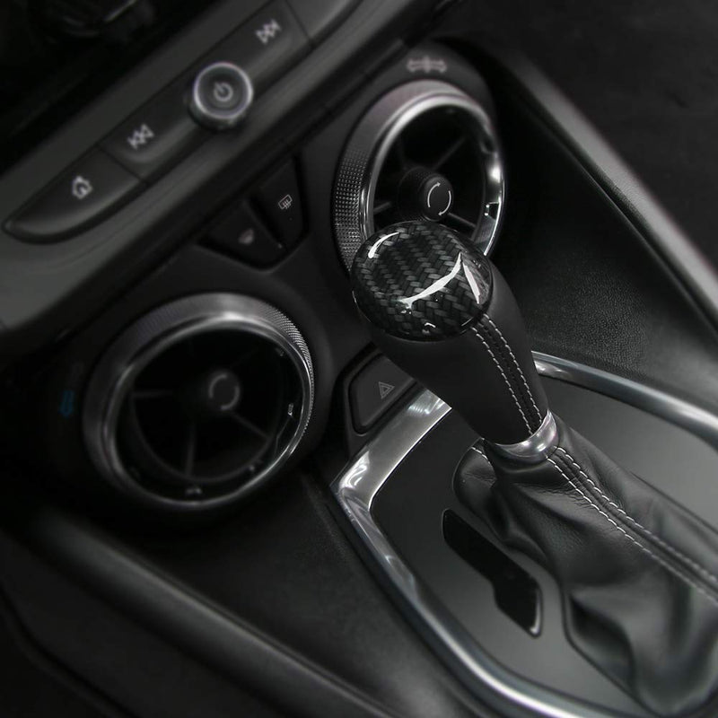  [AUSTRALIA] - CheroCar for Camaro Interior Accessories Gears Panel Trim Shift Cover Carbon Fiber Grain Decoration for Chevrolet Camaro 2016-2020