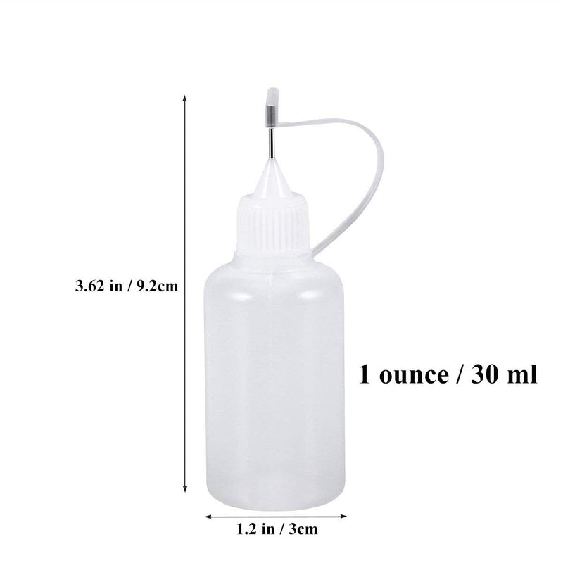  [AUSTRALIA] - Onwon 10 Pieces Precision Needle Tip Glue Bottle Applicator 1 Ounce/ 30 ml Empty Applicator Glue Oiler Squeeze Bottle for Paper Quilling DIY Craft