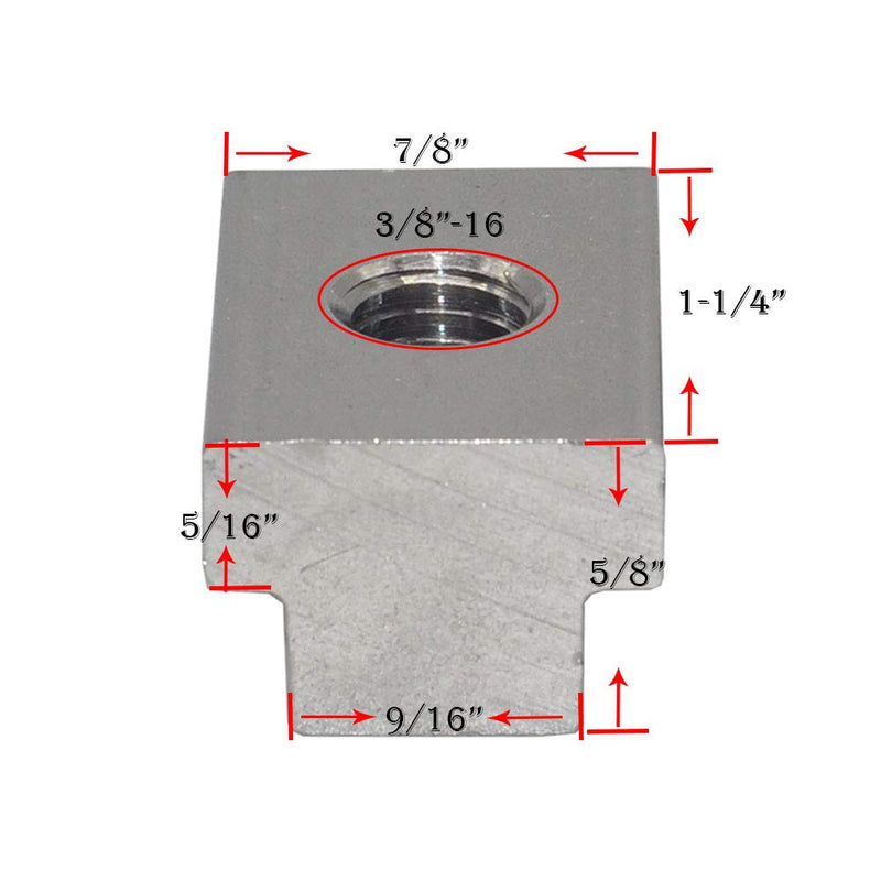  [AUSTRALIA] - T Slot Nuts for Toyota Bed Deck Rail, 4 PCS Stainless Steel Nuts for Tacoma & Tundra Cleats, Tie Downs and Accessories 3/8"-16 Thread 304 Steel