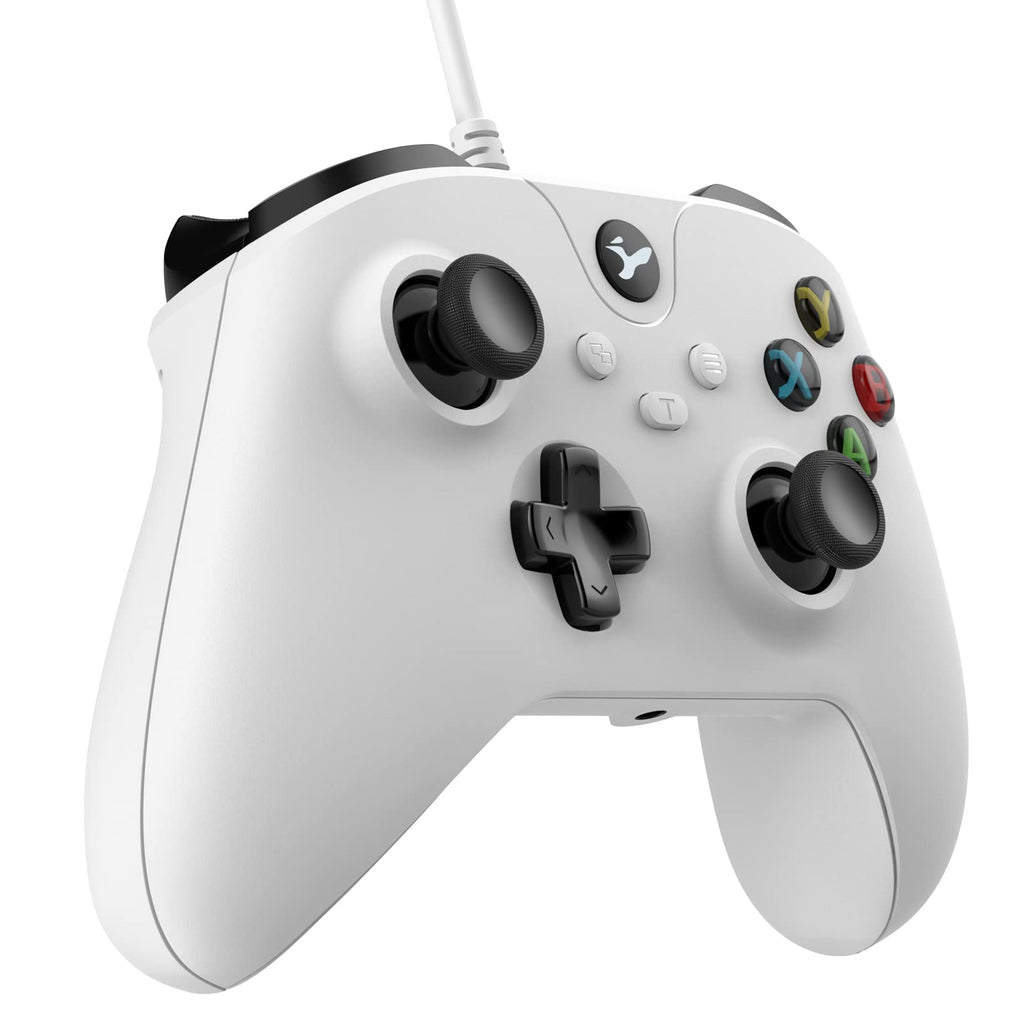  [AUSTRALIA] - YCCSKY Wired Controller for Xbox One/Xbox Series X|S, PC Game Controller Compatible with Windows 11/10/8/7, Gamepad with Audio Jack and Dual-Vibration Turbo (Pure White)