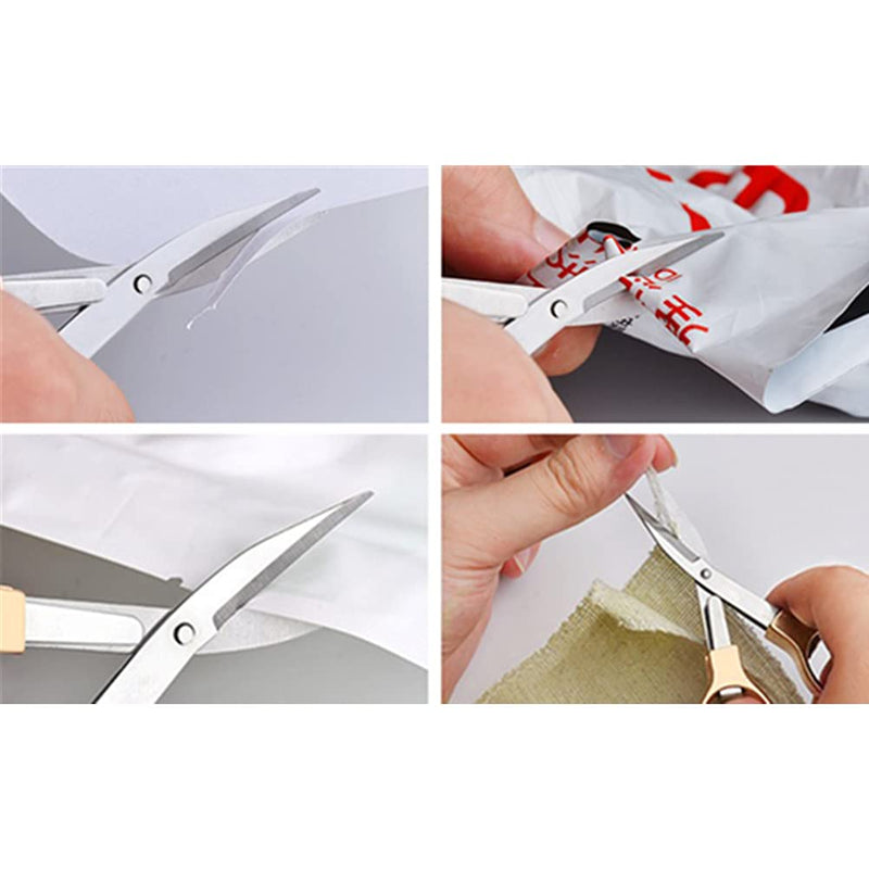  [AUSTRALIA] - Mini Folding Scissors Stainless Steel Cutter with Keyring Hole Glassess Shaped Scissors for Travel/ School/Office/Crafts/Home/Camping/ Manual Working(sliver)