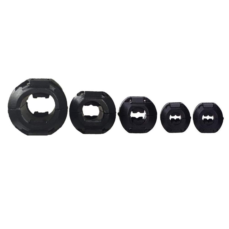  [AUSTRALIA] - Jabinco (Pack of 20pcs) Clip-on Ferrite Ring Core RFI EMI Noise Suppressor Cable Clip for 3mm/ 5mm/ 7mm/ 9mm/ 13mm Diameter Cable, Black