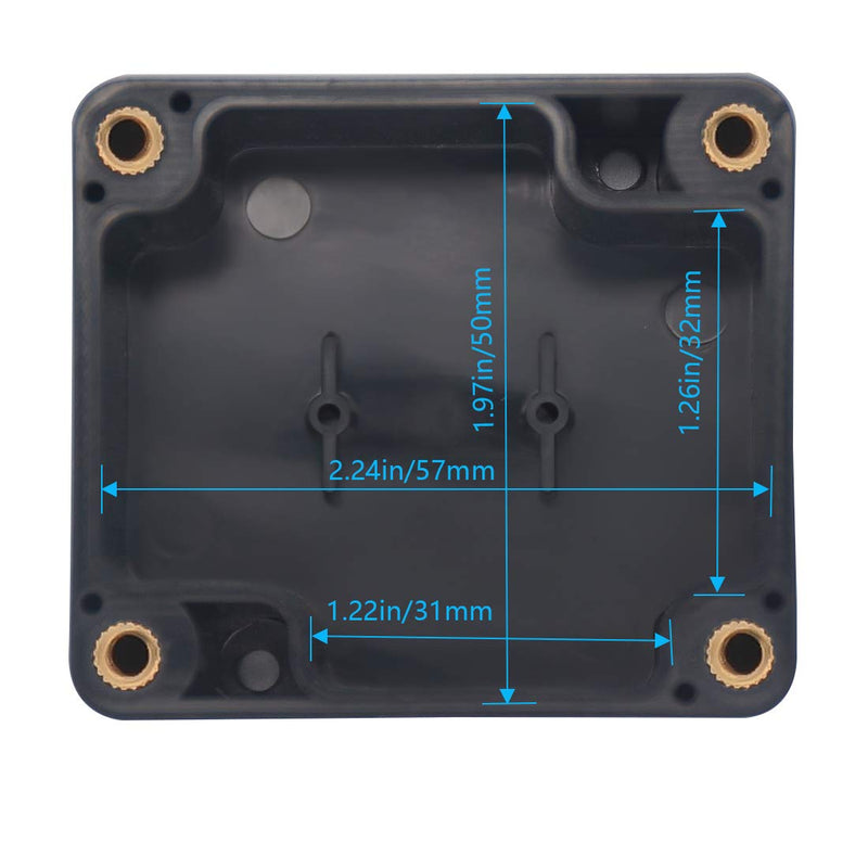  [AUSTRALIA] - Zulkit Waterproof Plastic Project Box ABS IP65 Electrical Junction box Enclosure Black 2.48 x 2.28 x 1.38 inch (63 x 58 x 35mm) 2.48" x 2.28'' x 1.38''(Pack of 1)