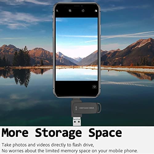  [AUSTRALIA] - Photo Stick 256GB for iPhone USB Flash Drive BOLIDE USB Drive Memory Stick Compatible iOS/iPhong/iPad/Android//Windows System (256GB, Black)