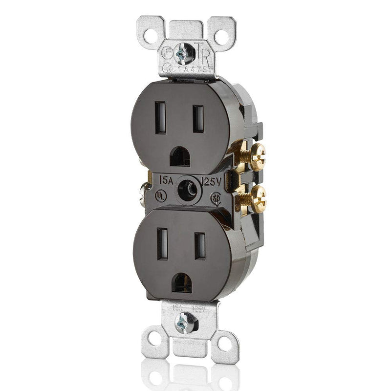  [AUSTRALIA] - Leviton T5320-E 15 Amp, 125 Volt, Tamper Resistant, Duplex Receptacle, Residential Grade, Grounding, Black