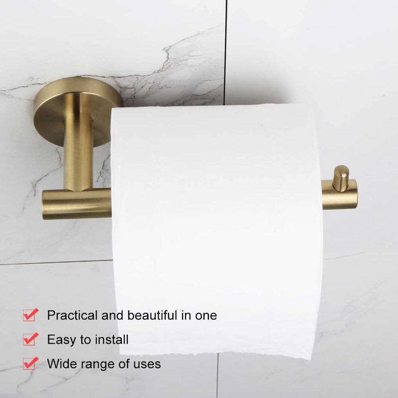  [AUSTRALIA] - GERZ SUS 304 Stainless Steel Toilet Paper Holder, Hotel Bathroom Spare Tissue Roll Holder Wall Mount Brushed PVD Zirconium Gold Finish